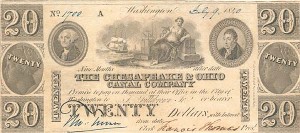 The Chesapeake and Ohio Canal Company - Obsolete Banknote